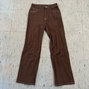 Brown Straight-leg Pants Size S